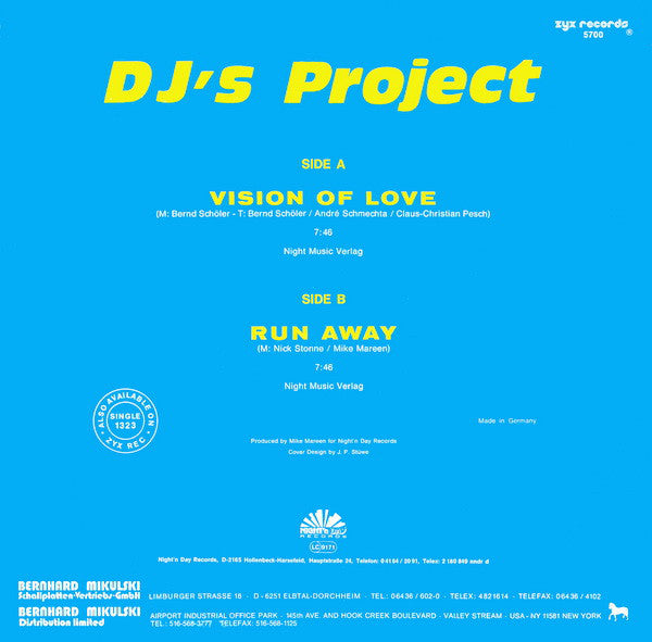 DJ's Project : Vision Of Love (12", Maxi)