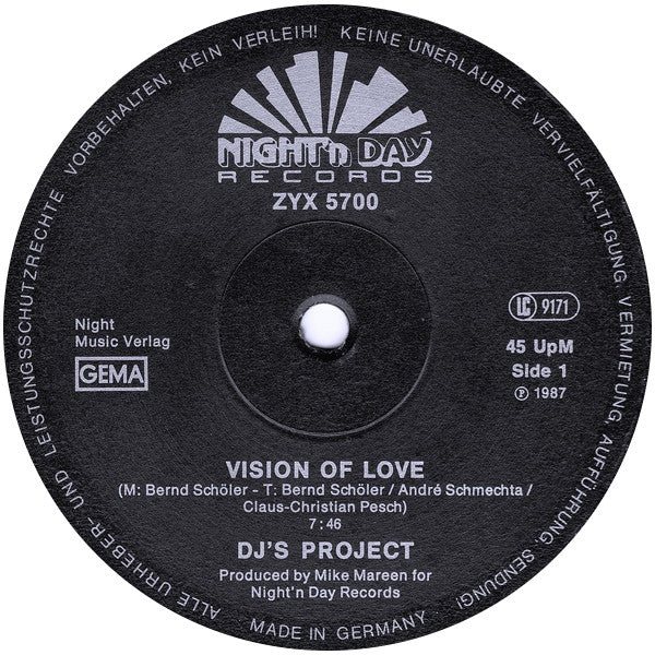 DJ's Project : Vision Of Love (12", Maxi)