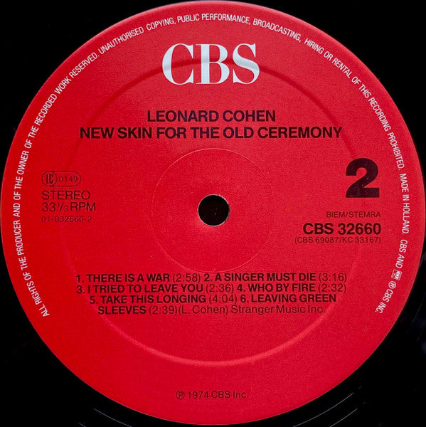 Leonard Cohen : New Skin For The Old Ceremony (LP, Album, RE)