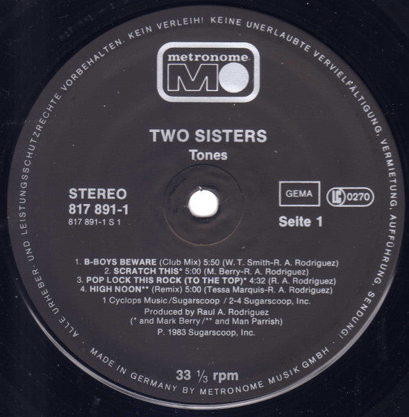 Two Sisters : Tones (LP, Album)