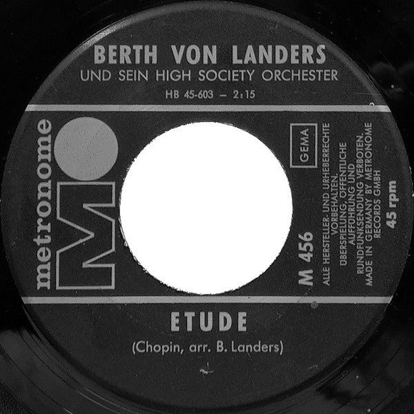 Berth Von Landers Und Sein High Society-Orchester* : Melancholie (7", Single)