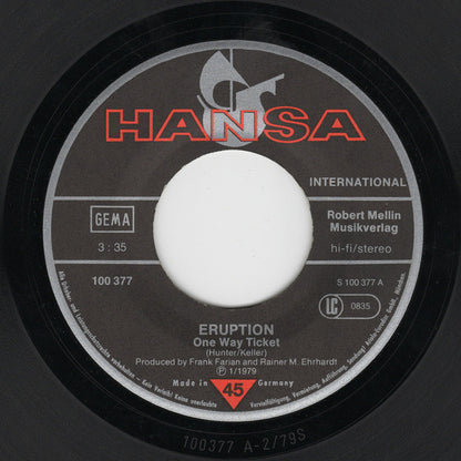 Eruption (4) : One Way Ticket (7", Single)