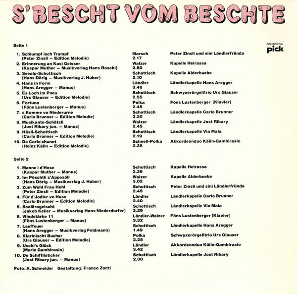 Various : S'Bescht Vom Beschte (LP, Comp)