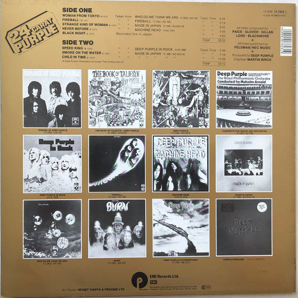 Deep Purple : 24 Carat Purple (LP, Comp, RE)