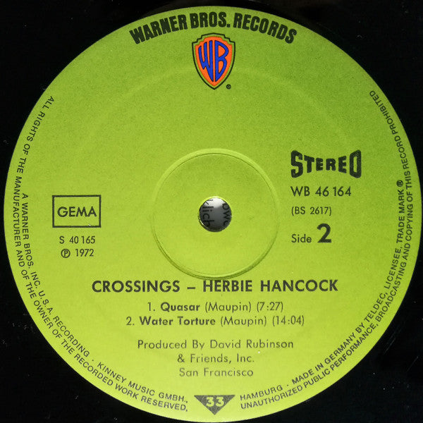 Herbie Hancock : Crossings (LP, Album, Gat)