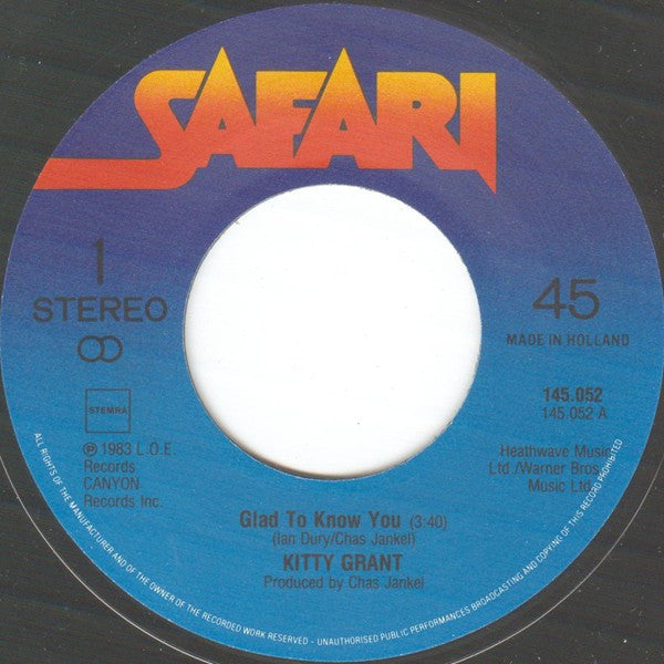 Kitty Grant : Glad To Know You (7", Single)