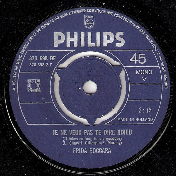 Frida Boccara : Cent Mille Chansons / Je Ne Veux Pas Te Dire Adieu (7", Single)