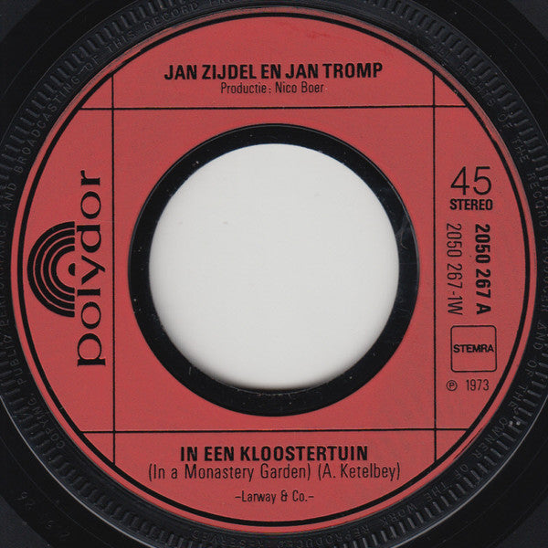 Jan Zijdel En Jan Tromp : In Een Kloostertuin / De Rozenkrans (7", Single)