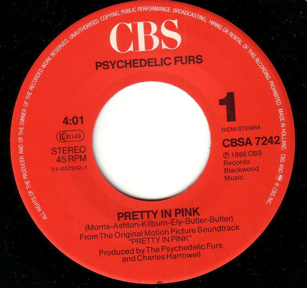 The Psychedelic Furs : Pretty In Pink (7", Single)