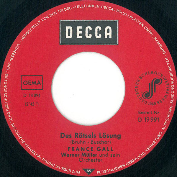 France Gall : Ein Bißchen Goethe, Ein Bißchen Bonaparte (7", Single, Mono, No )