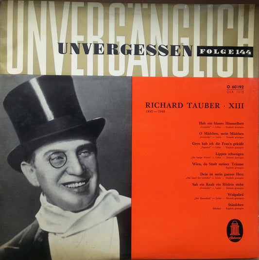 Richard Tauber : Richard Tauber XIII (10", Comp)