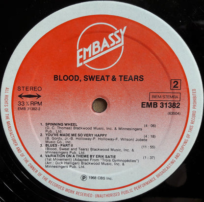 Blood, Sweat And Tears : 2nd Album (LP, Album, RE)