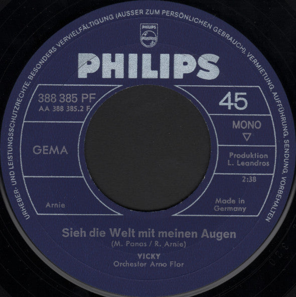 Vicky* : Halt Die Welt An / Sieh Die Welt Mit Meinen Augen (7", Single, Mono)