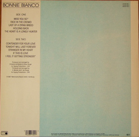 Bonnie Bianco : Just Me (LP, Album)