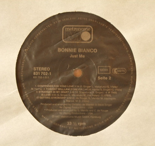 Bonnie Bianco : Just Me (LP, Album)