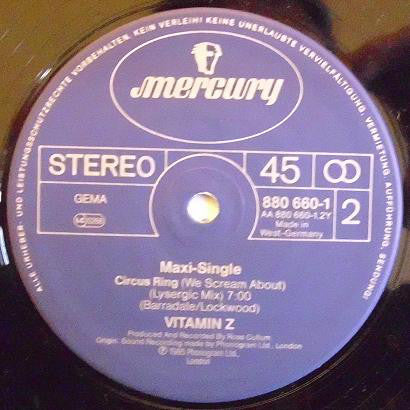 Vitamin Z : Circus Ring (We Scream About) (Remix) (12", Maxi)