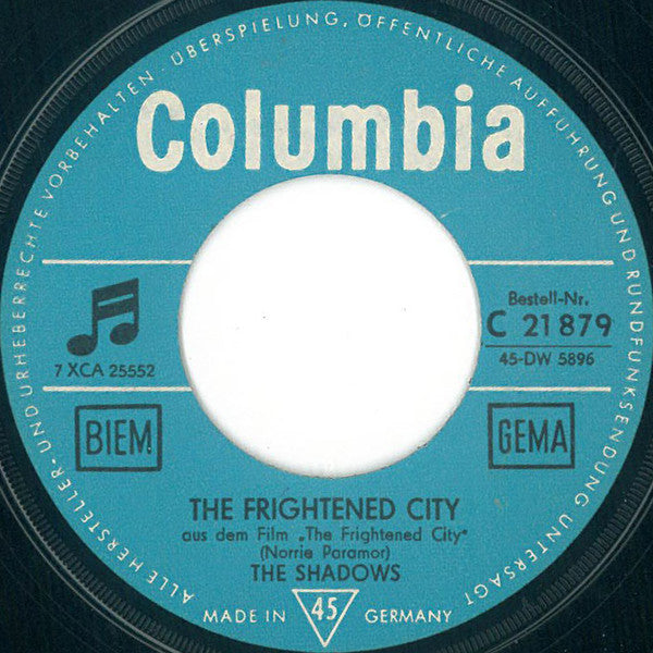 The Shadows : The Frightened City (7", Single)