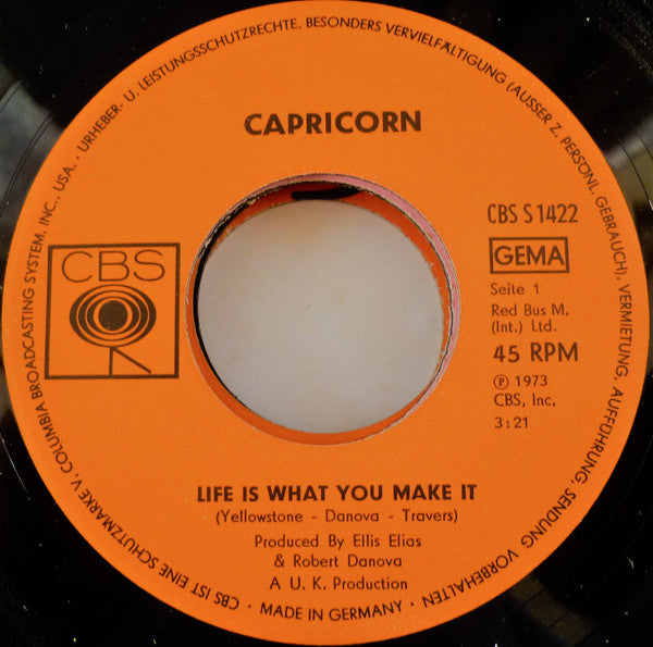 Capricorn (15) : Life Is What You Make It (7", Single)