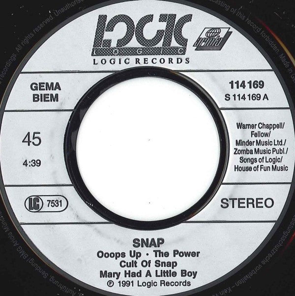 Snap! : Mega Mix (7", Single)