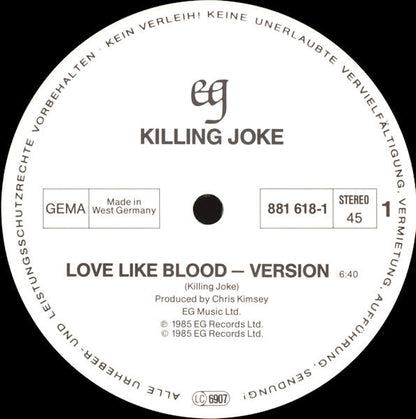 Killing Joke : Love Like Blood (12", Maxi)