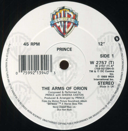 Prince : The Arms Of Orion (12", Single)