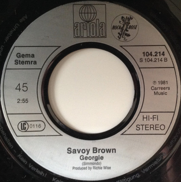 Savoy Brown : Run To Me (7", Single)