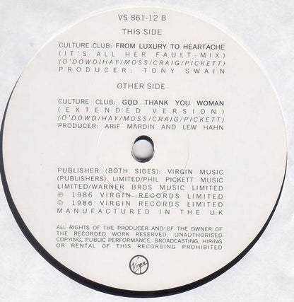Culture Club : God Thank You Woman (12", Single)