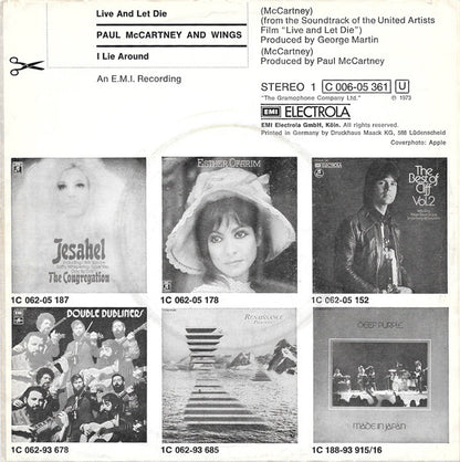Wings (2) : Live And Let Die / I Lie Around (7", Single)