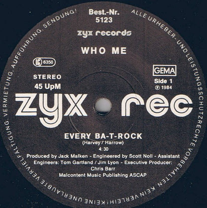Who Me : Every Ba-T-Rock (12")
