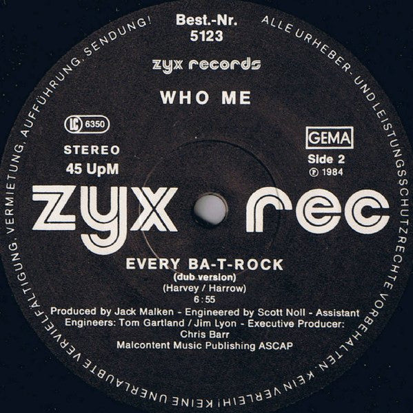 Who Me : Every Ba-T-Rock (12")