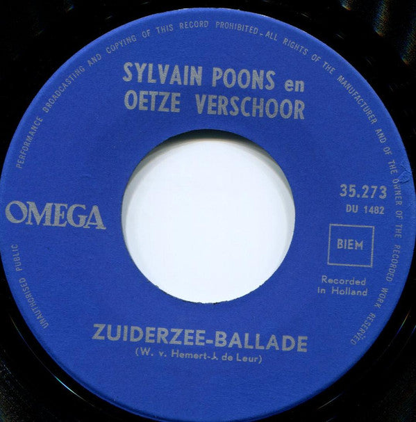 Sylvain Poons & Oetze Verschoor : Zuiderzee-Ballade (7", Single)