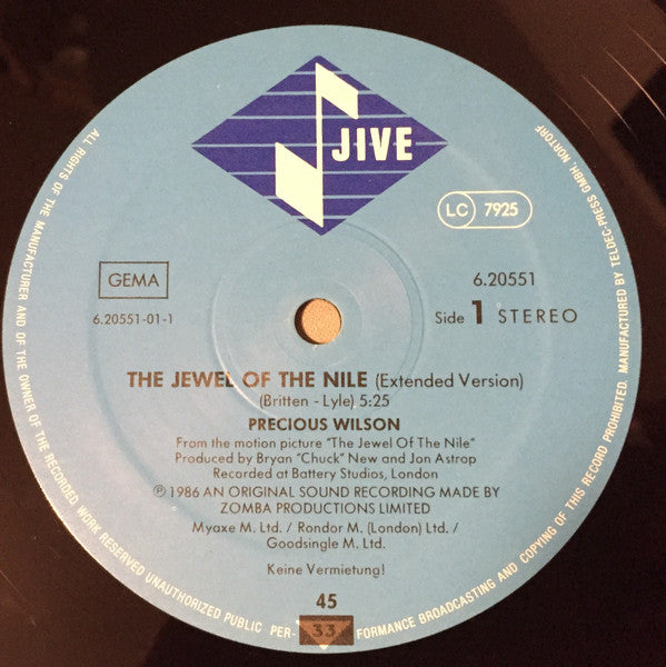 Precious Wilson : The Jewel Of The Nile (12")