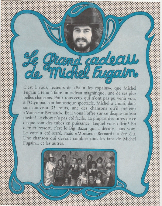 Michel Fugain Et Le Big Bazar / Présence : Monsieur Bernard / SLC Rock (7", Smplr, Mou)