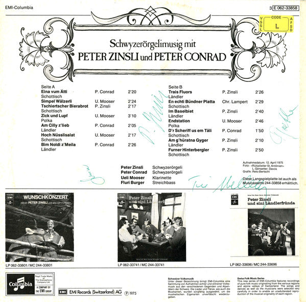 Peter Zinsli Und Peter Conrad (2) : Schwyzerörgelimusig Mit Peter Zinsli Und Peter Conrad (LP)