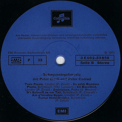 Peter Zinsli Und Peter Conrad (2) : Schwyzerörgelimusig Mit Peter Zinsli Und Peter Conrad (LP)