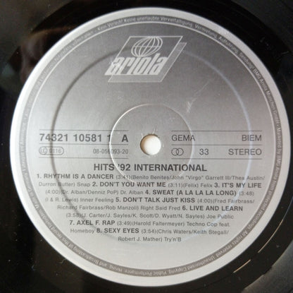 Various : Internationale Hits 92 (2xLP, Comp)