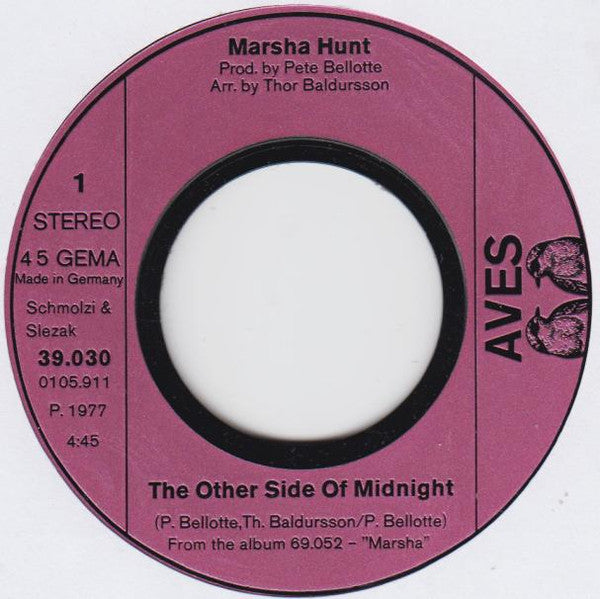 Marsha Hunt : The Other Side Of Midnight / Heartache (7")