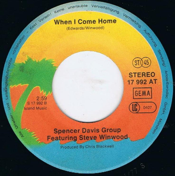 The Spencer Davis Group Featuring Steve Winwood : I'm A Man / When I Come Home (7", Single, RE)