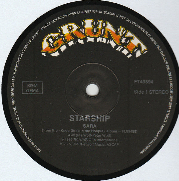 Starship (2) : Sara (12", Maxi)
