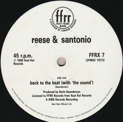 Reese & Santonio : Back To The Beat (With 'The Sound') (12")