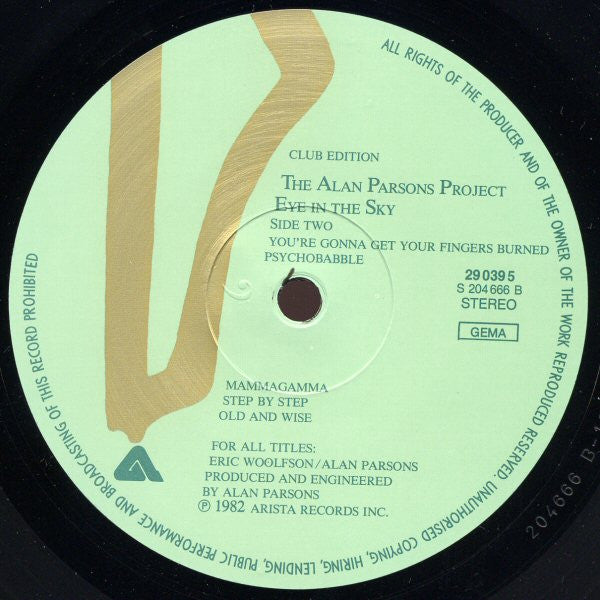 The Alan Parsons Project : Eye In The Sky (LP, Album, Club)
