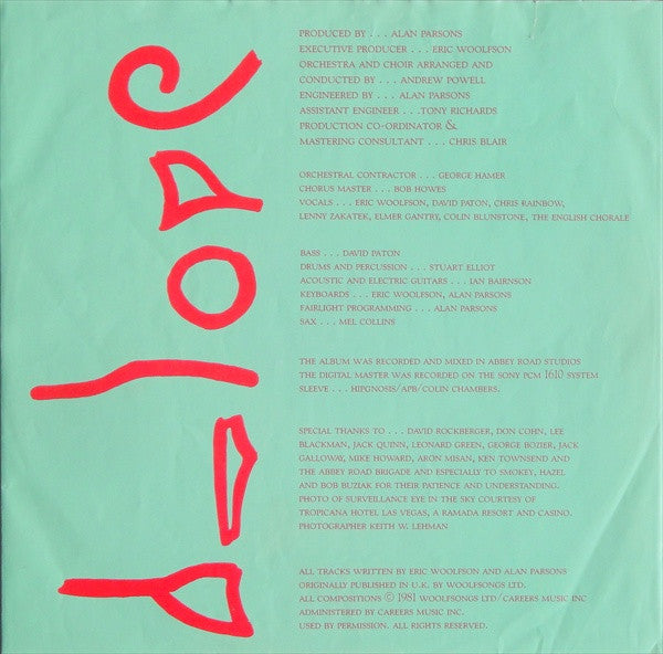 The Alan Parsons Project : Eye In The Sky (LP, Album, Club)