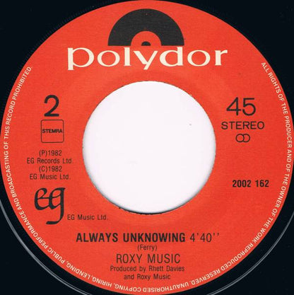 Roxy Music : Avalon (7", Single)