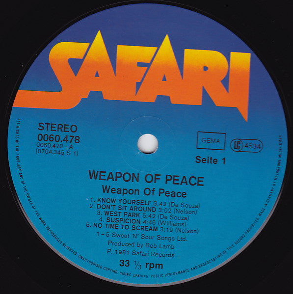 Weapon Of Peace : Weapon Of Peace (LP, Album)