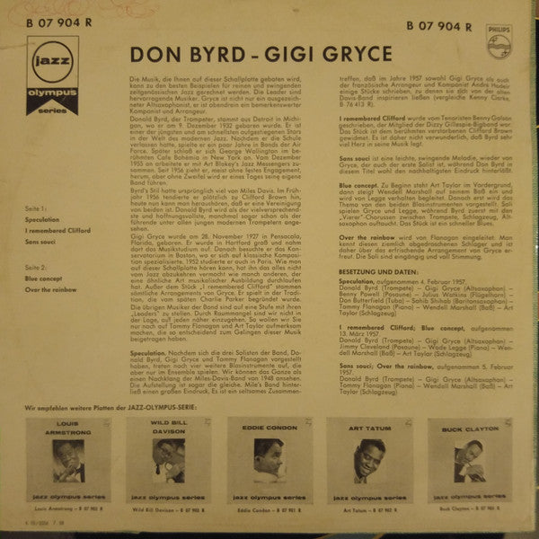 Don Byrd* - Gigi Gryce : Jazz Olympus Series (10", Mono)