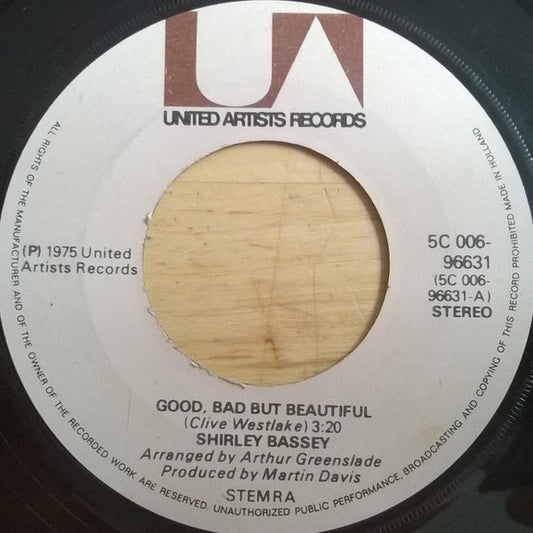 Shirley Bassey : Good, Bad But Beautiful (7", Single)
