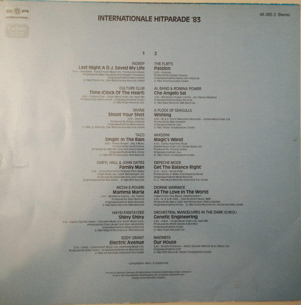 Various : Internationale Hitparade '83 (LP, Comp, Club)