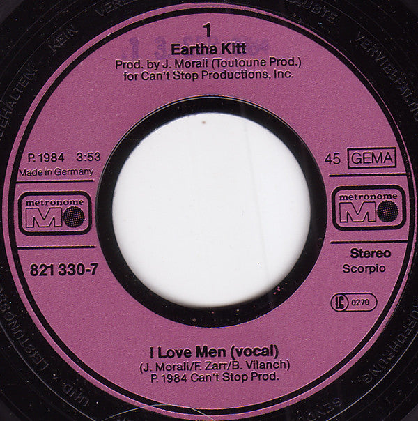 Eartha Kitt : I Love Men (7", Single)