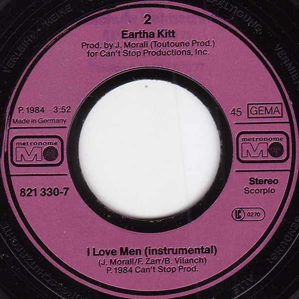 Eartha Kitt : I Love Men (7", Single)