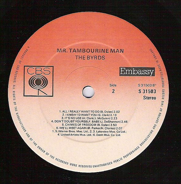 The Byrds : Mr. Tambourine Man (LP, Album, RE)